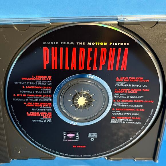 Philadelphia Movie Soundtrack CD 1993 Bruce Springsteen, Neil Young, Sade - Picture 4 of 5